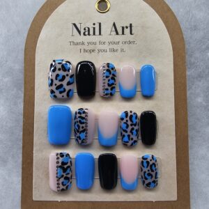 Bleu Féroce - Ongles Press-On Artistiques