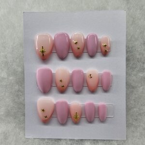 Lune Rose - Ongles Press-On Artistiques
